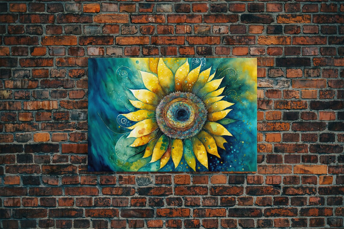 Sunflower Watercolor Farmhouse Living Room Art Print - Image 6