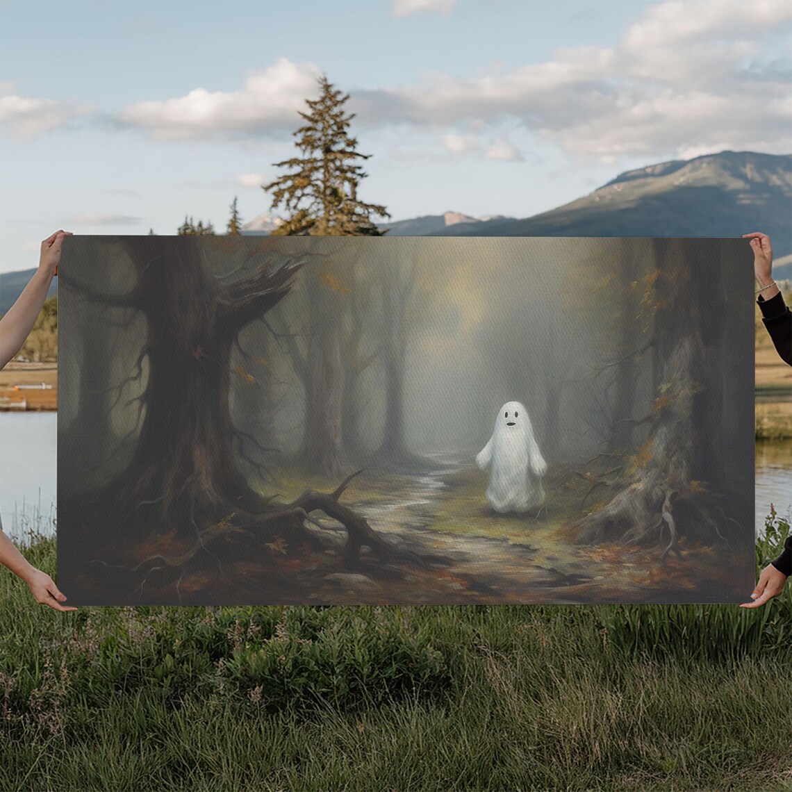 Cute Lil Boo In The Forest, Cute Halloween Decor