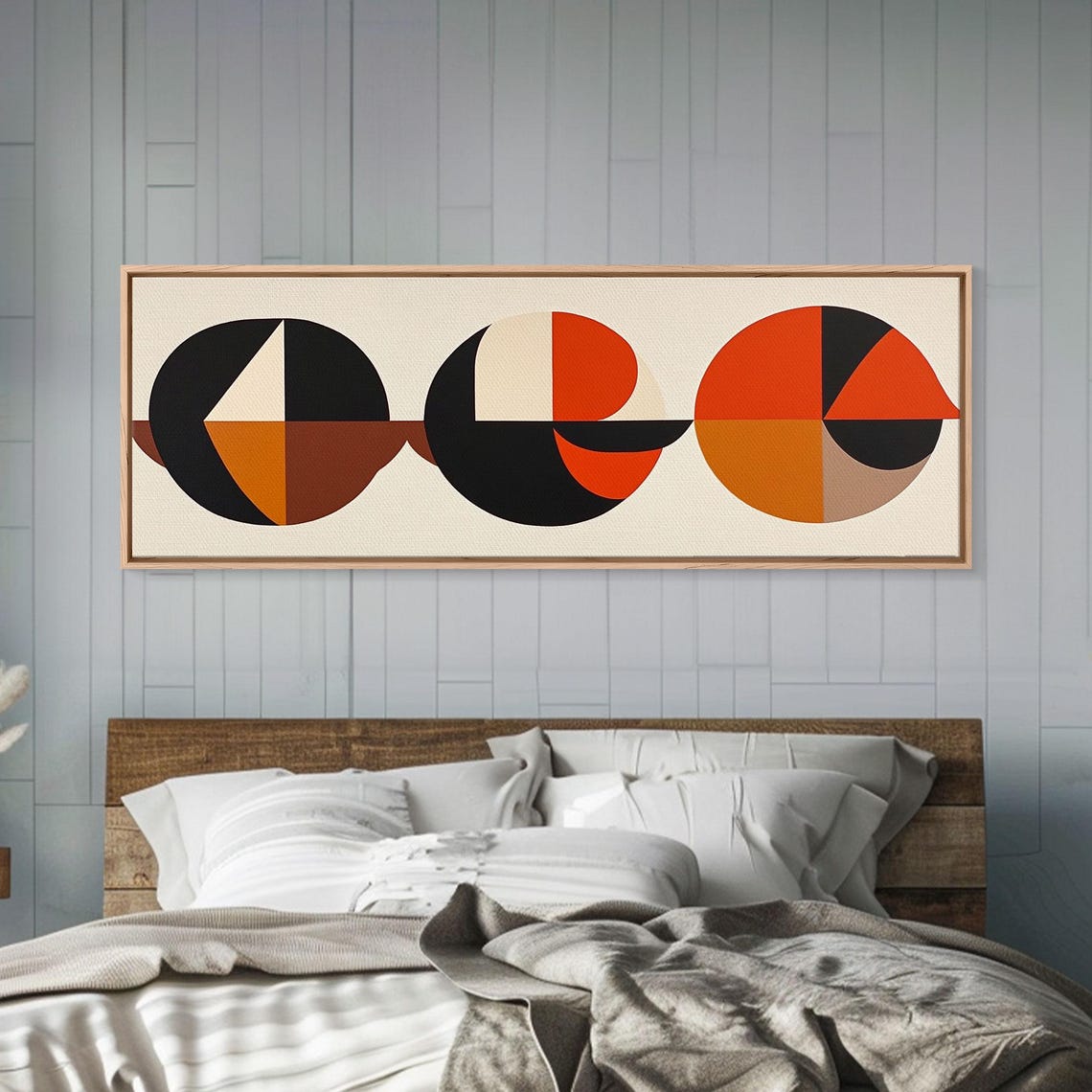 Abstract Circles Geometric Art Deco Orange Black Retro Poster - Image 6