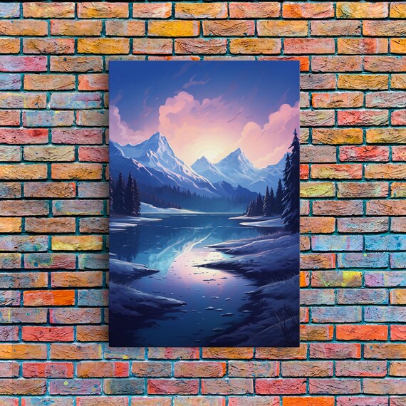 Mountains Wall Art Trees Wall Art Water Reflection River Wall Art Print Wall Art Vertical Art Travel Print Entryway Prints