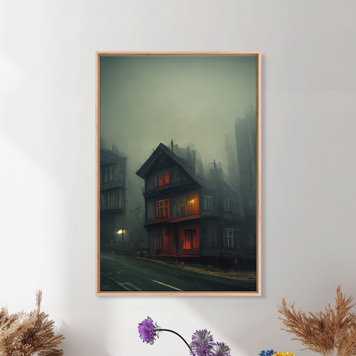 Haunted House Spooky Gloomy Halloween Poster Print