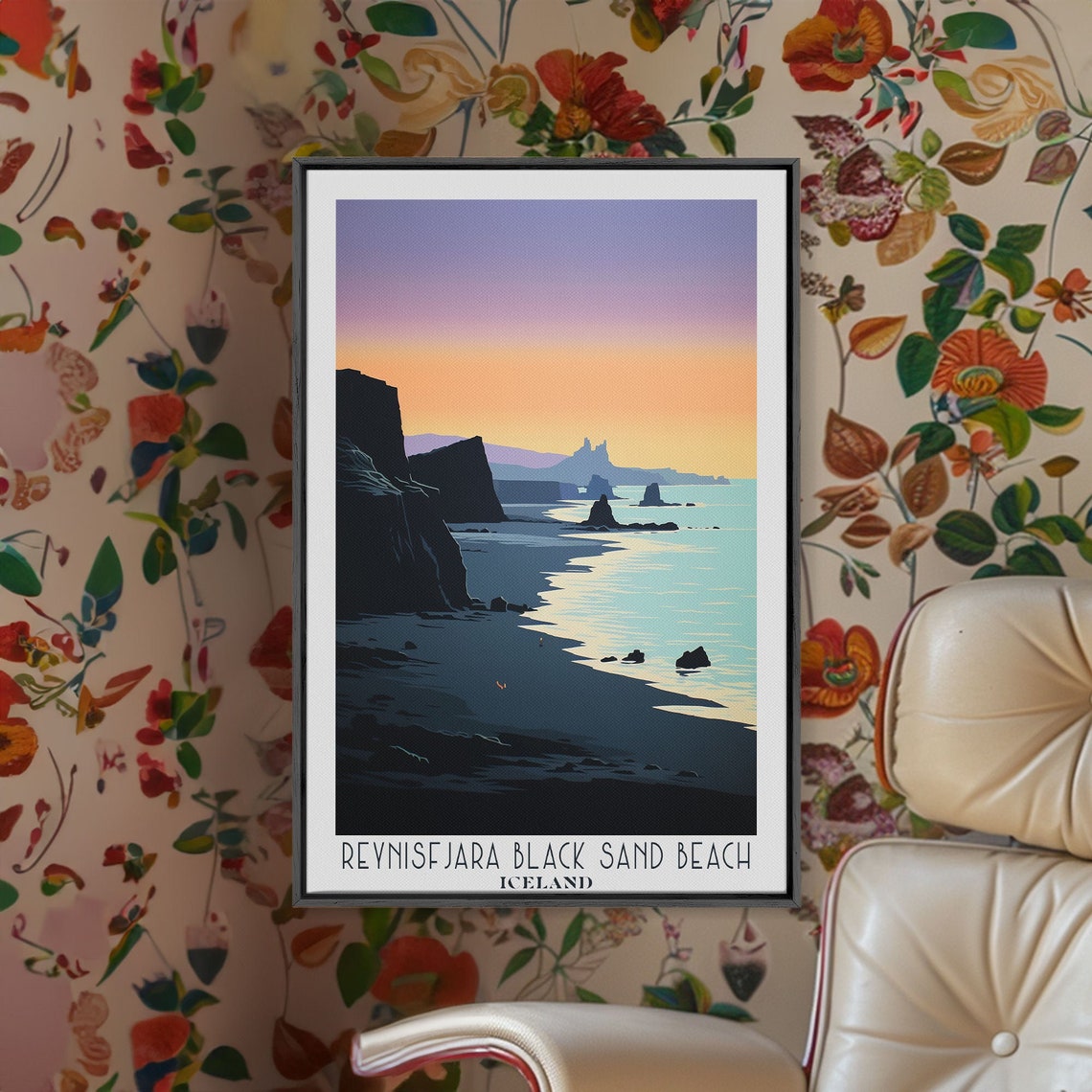 Reynisfjara Black Sand Beach Iceland Sunset Cliffs Ocean Poster - Image 6