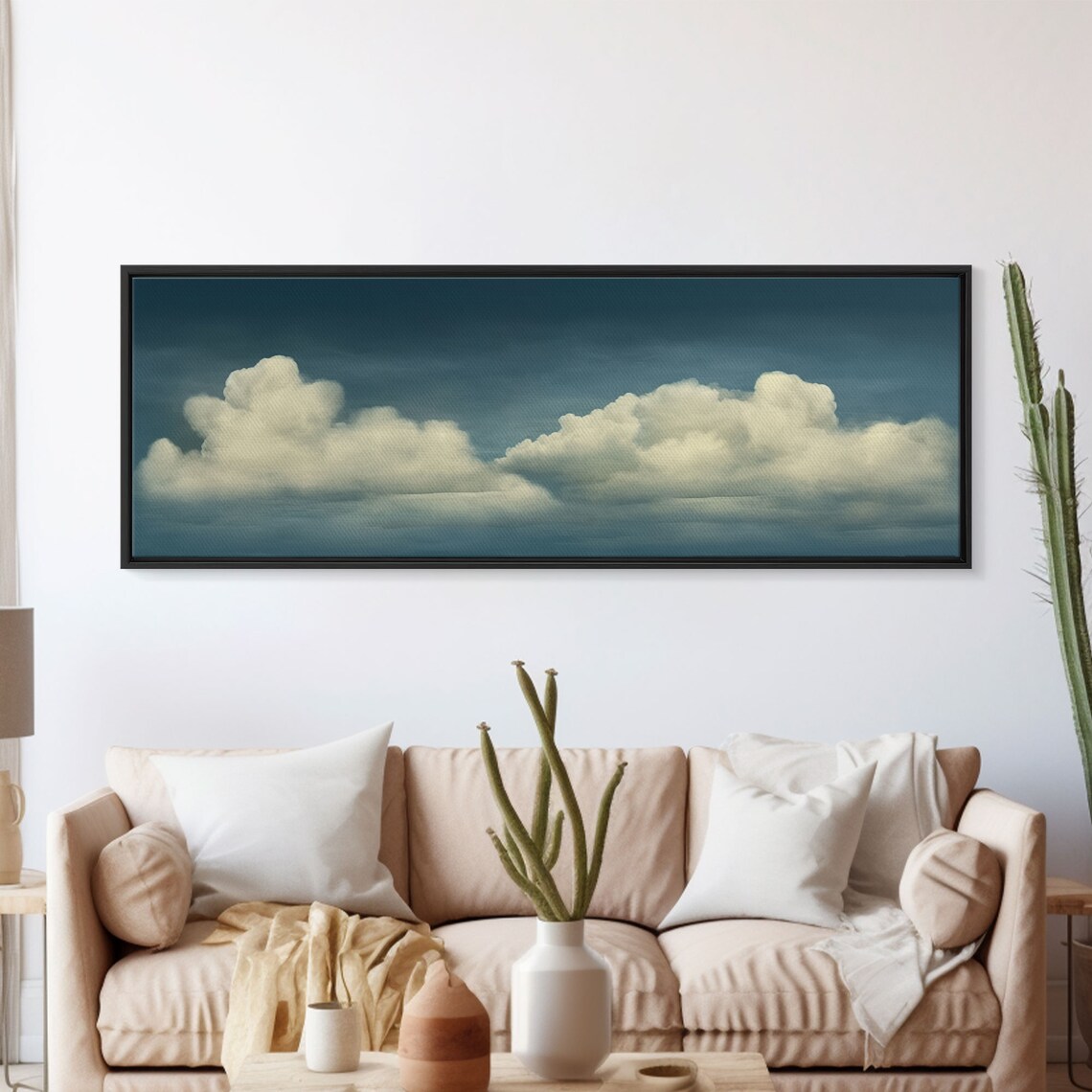Cloudy Day Vintage Clouds Art Print, Moody Sky
