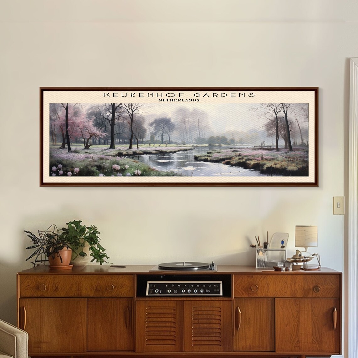 Keukenhof Gardens Netherlands Spring Blossom Pond Tulip Travel Poster - Image 5