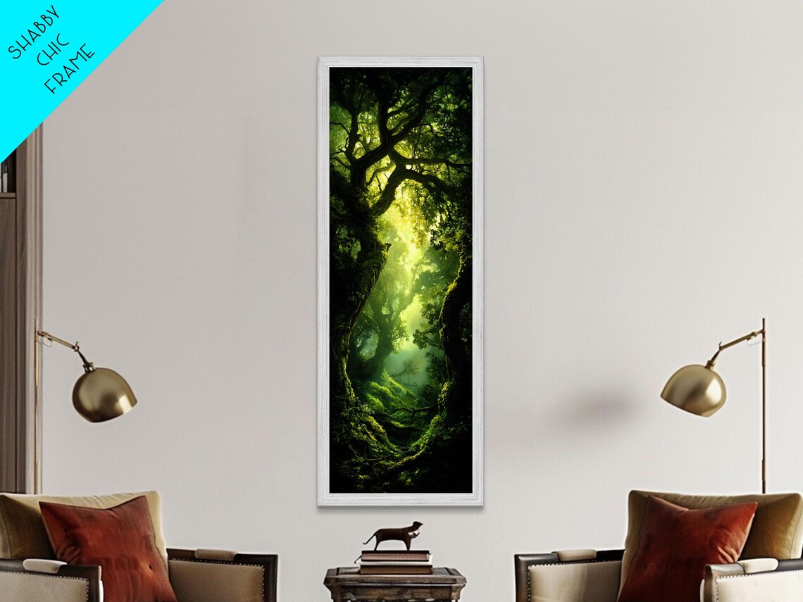 Light Twists Through The Bent Trees Framed Print Accent Piece Wall Art Fantasy Landscape Painting