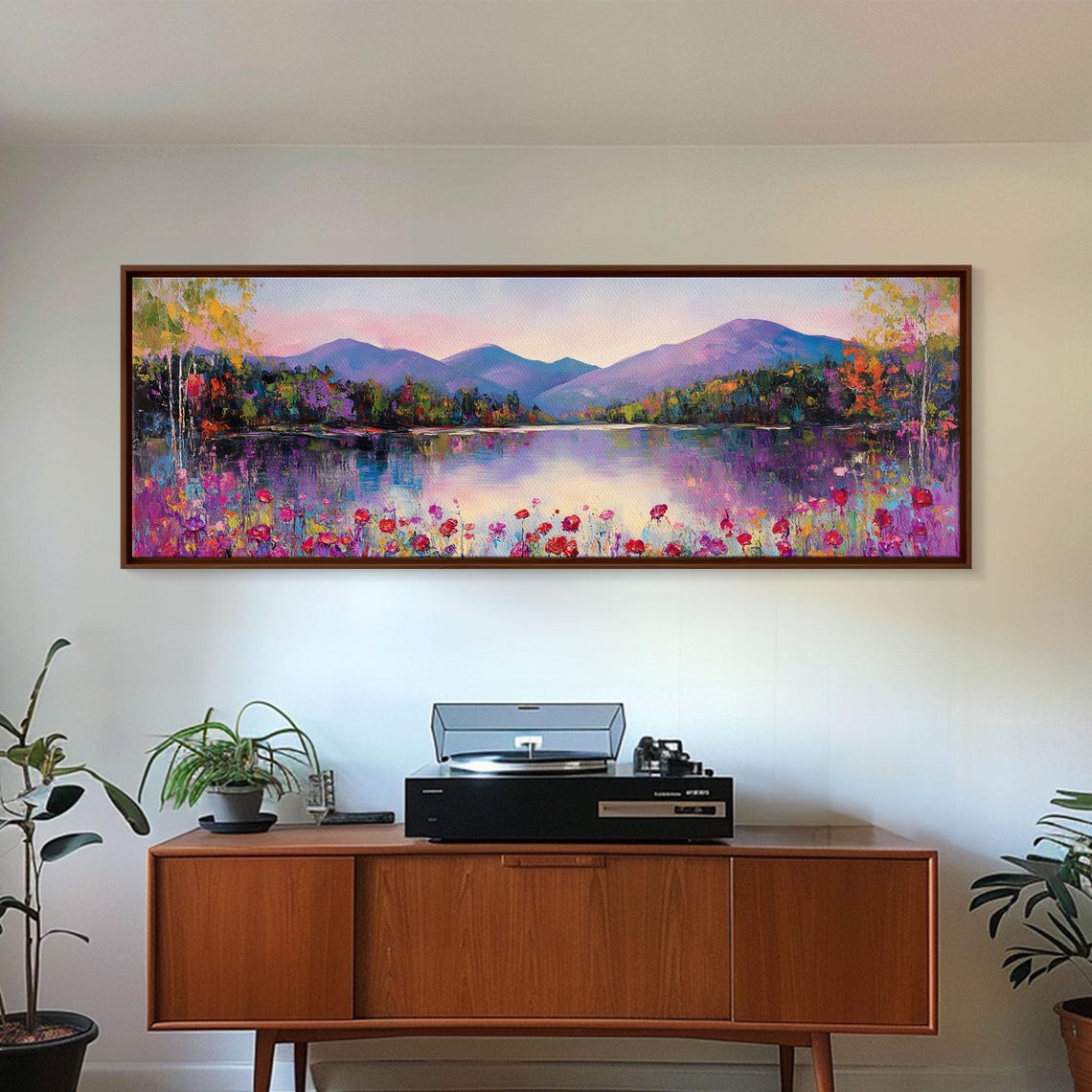 Spring Wildflower Meadow Lake Purple Mountain Panoramic Poster - Image 5