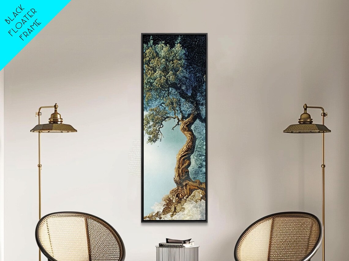 Detailed Oak Tree Rustic Earth Tones Wall Art Print - Image 4