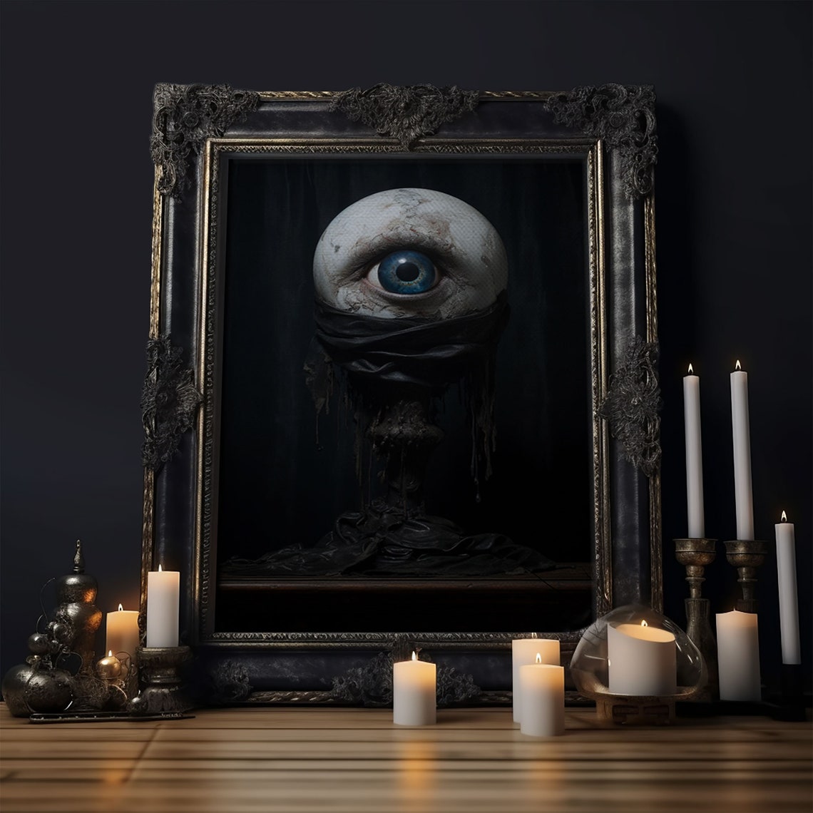 Giant Eyeball Cosmic Horror Dark Victorian Gothic Occult Art Poster - Image 6