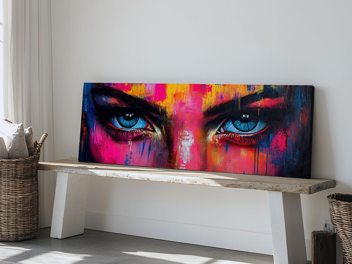 Vibrant Eyes Abstract Print Modern Whimsical Wall Art Colorful Art Gift Idea Bedroom Boho Artistic Expression Decor - Image 4