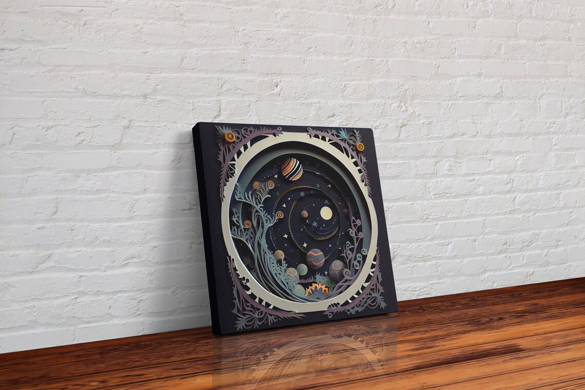 Van Gogh Starry Night Decoupage Layered Art Print - Image 3
