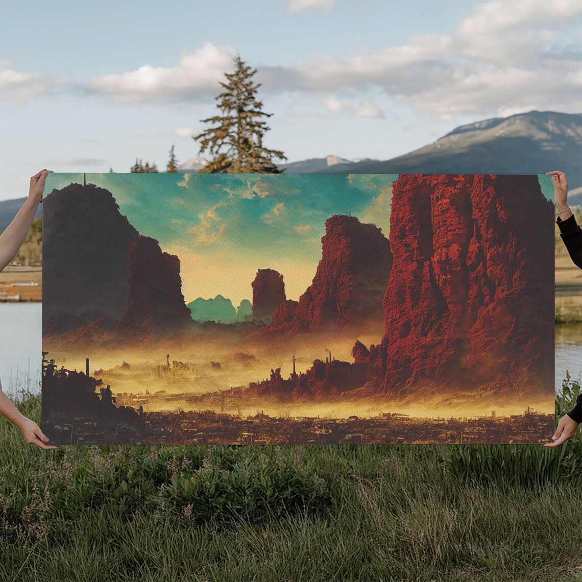 Post Apocalyptic Desert Hellscape, Mancave Wall Art