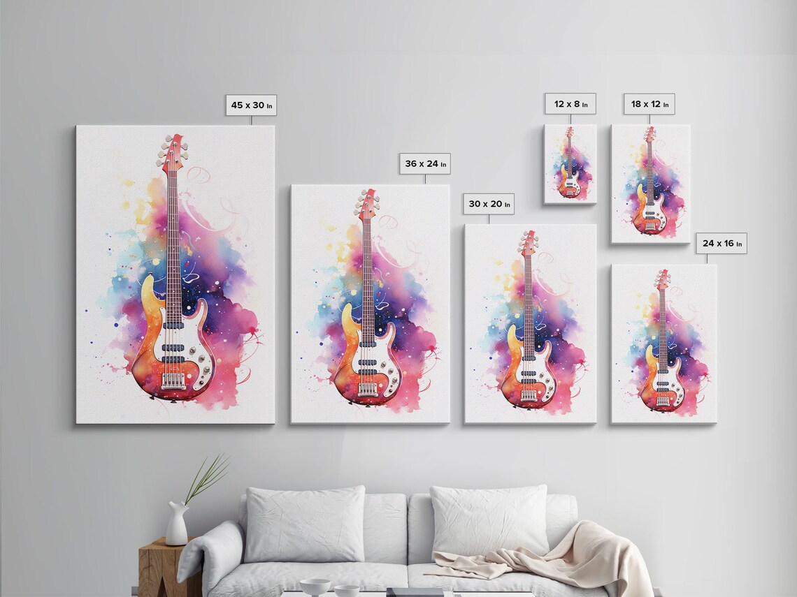 Electric Guitar Graffiti Art Print, Rock N Roll Decor - Image 2