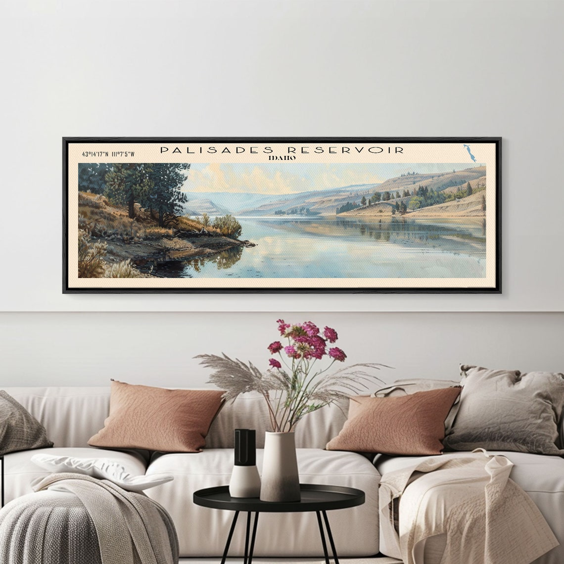 Palisades Reservoir Idaho Sunny Mirror Water Pine Point Lake Poster - Image 5