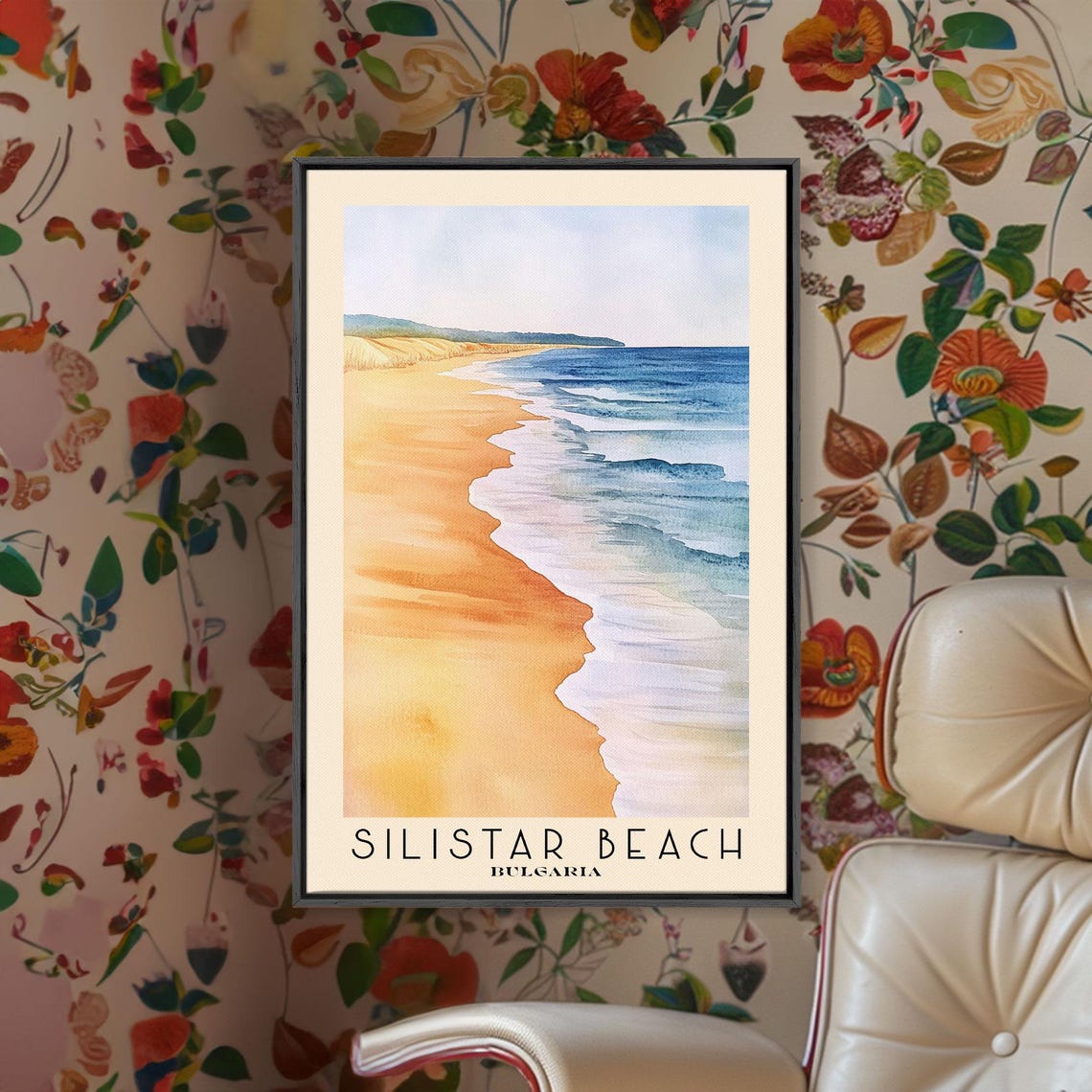 Silistar Beach Bulgaria Golden Sand Blue Waves Empty Shoreline Poster
