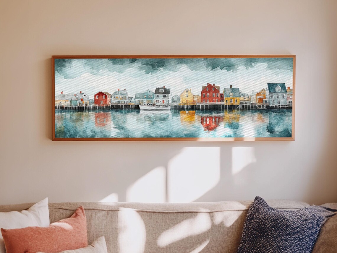 Nantucket Nautical Seascape Art Print, Coastal Landscape - Image 5