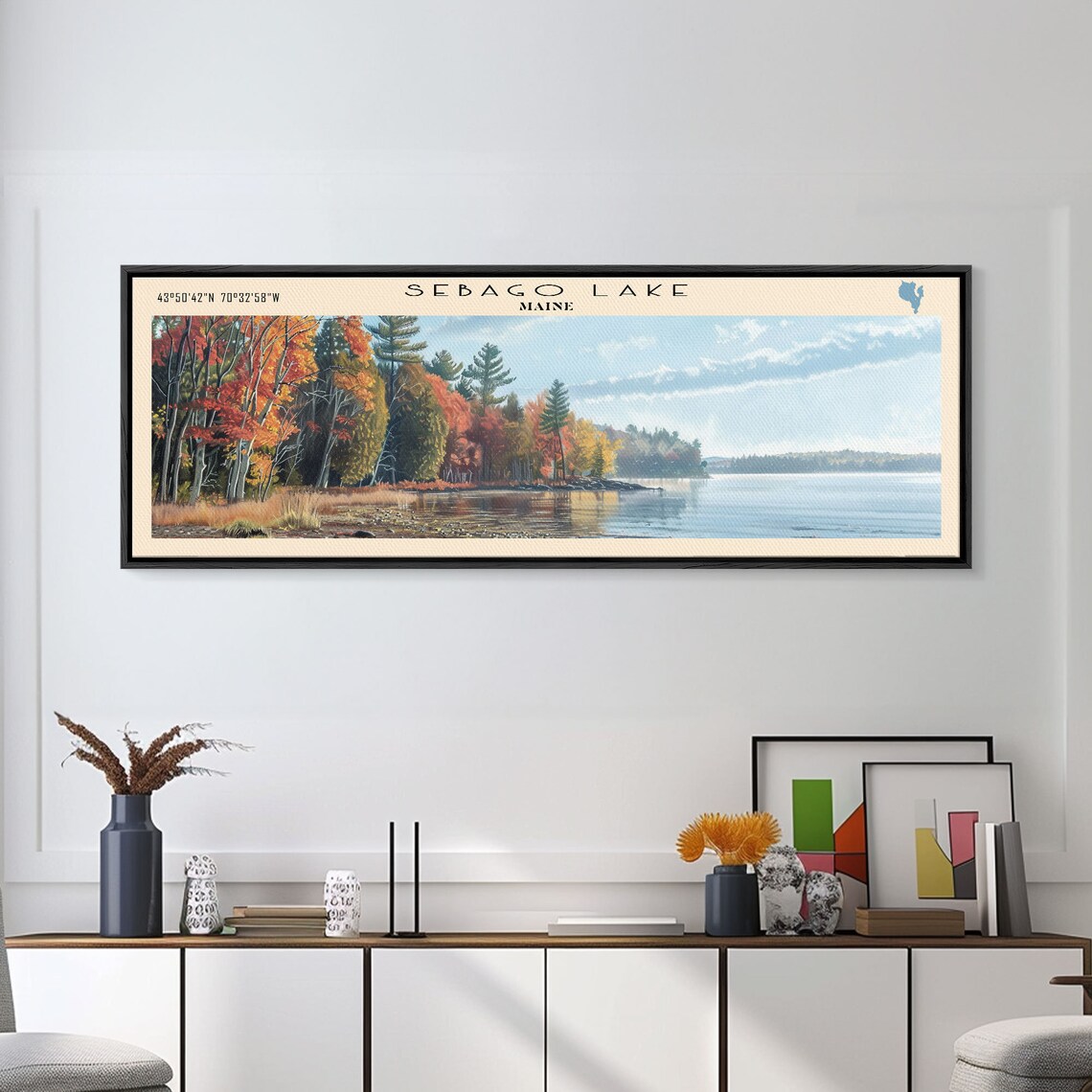 Sebago Lake Maine Travel Poster, Lake House Decor - Image 5
