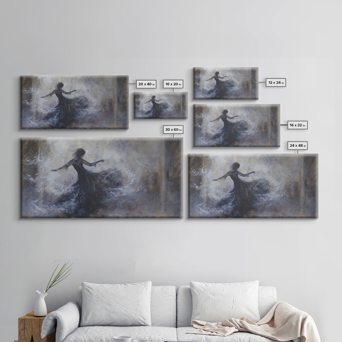 Dark Ballerina Dancing In Fog Macabre Dark Academia Halloween Print - Image 2