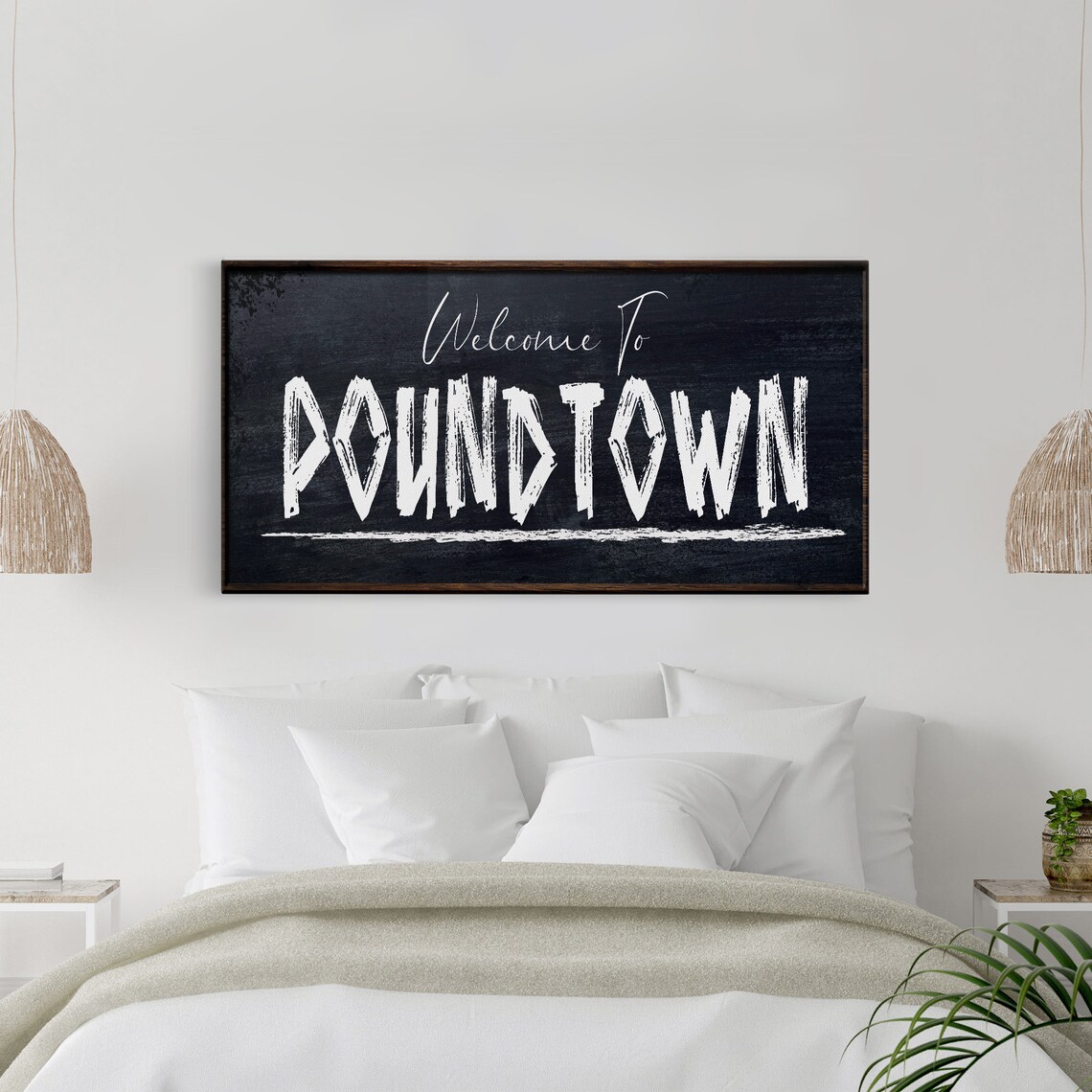 Welcome To Poundtown Funny Bedroom Sign Art Print - Image 6