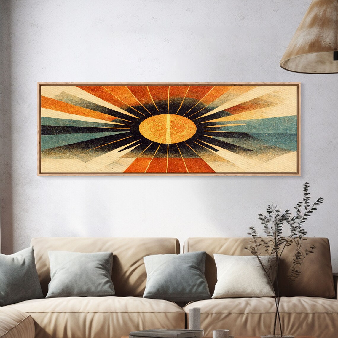 Sunset Art Deco Sunburst, Panoramic Art Print - Image 4