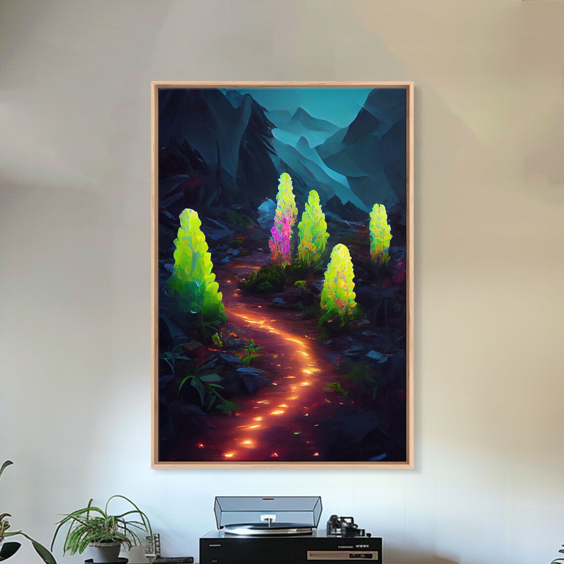 Magical Forest Mushroom Fantasy, Glowing Art Print - Image 4