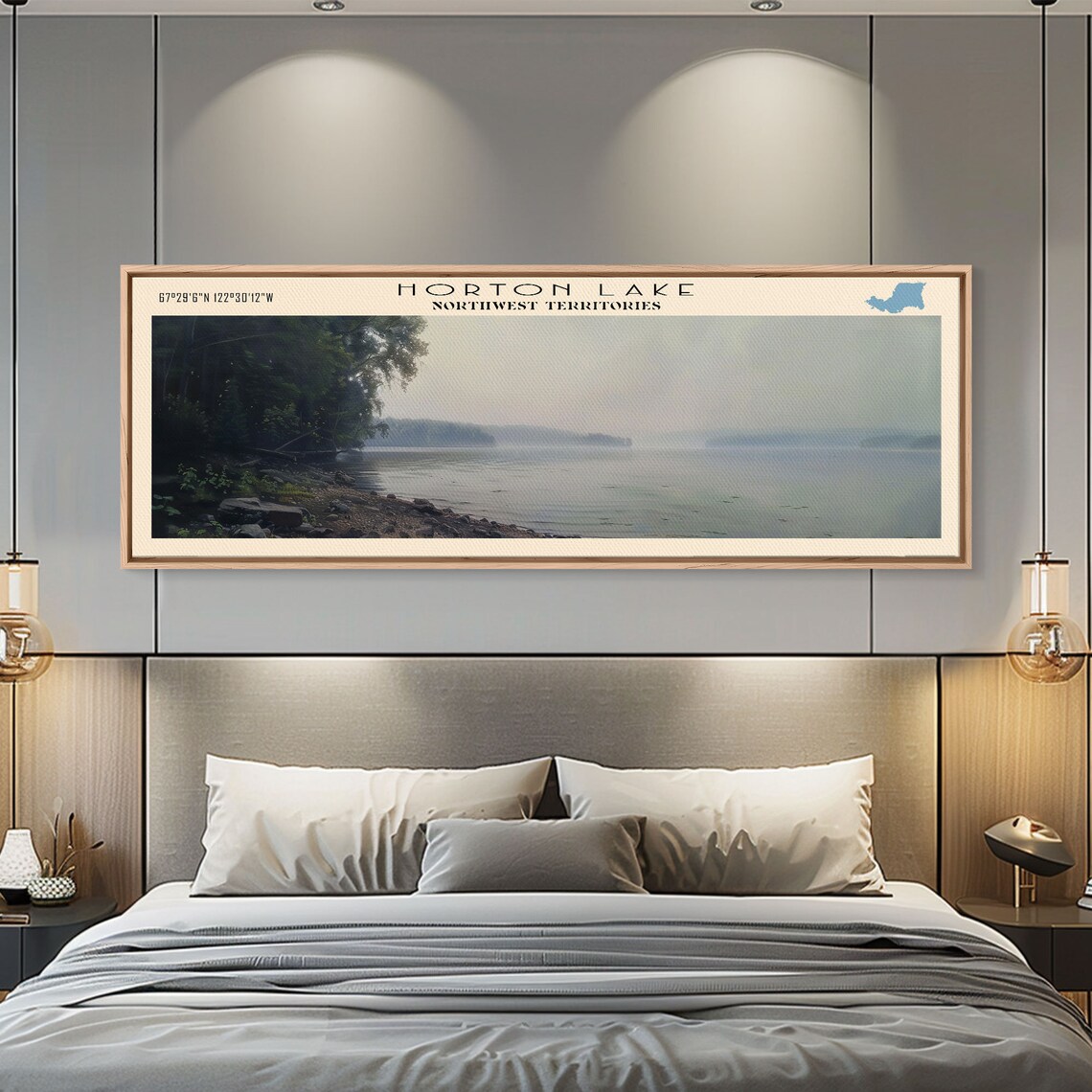 Horton Lake Northwest Territories Misty Forest Foggy Shoreline Poster - Image 2