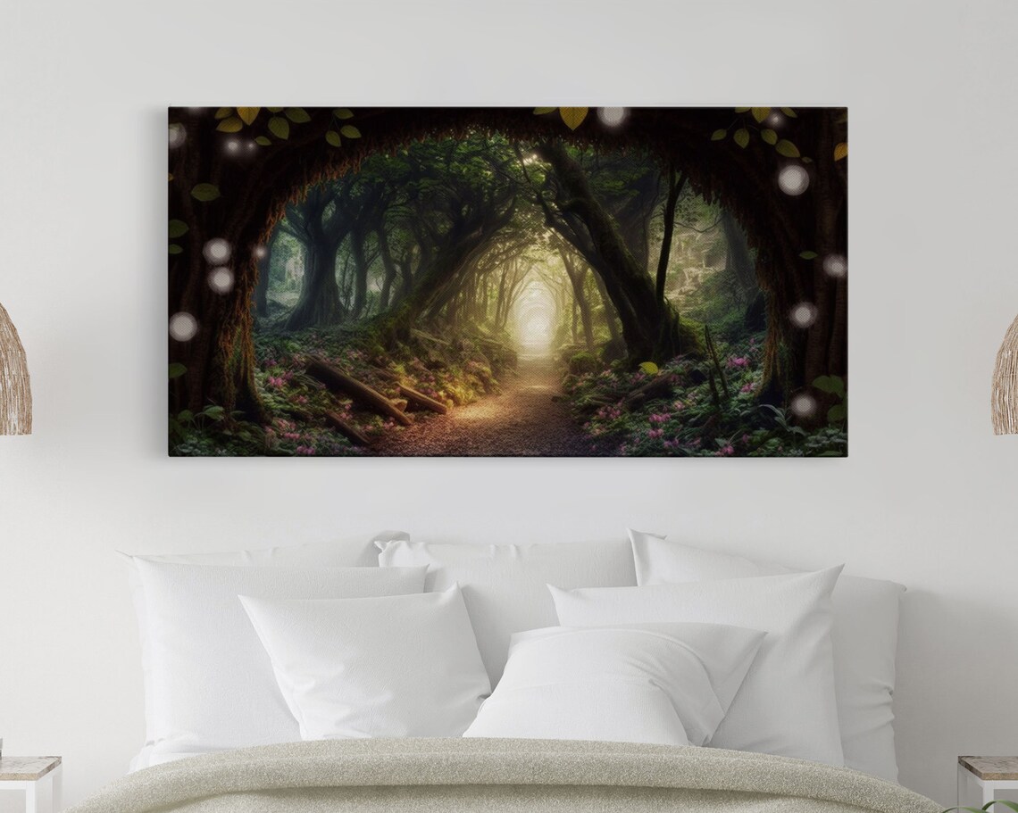 Enchanted Fairy Forest Path Art Print, Fantasy - Image 2