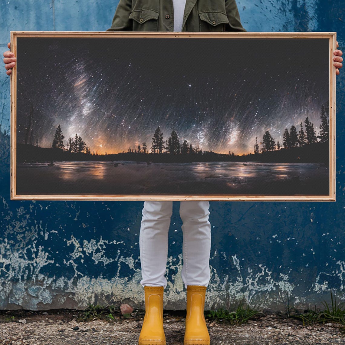Starry Night Sky Milky Way Pines Lake Reflection Night Poster - Image 6