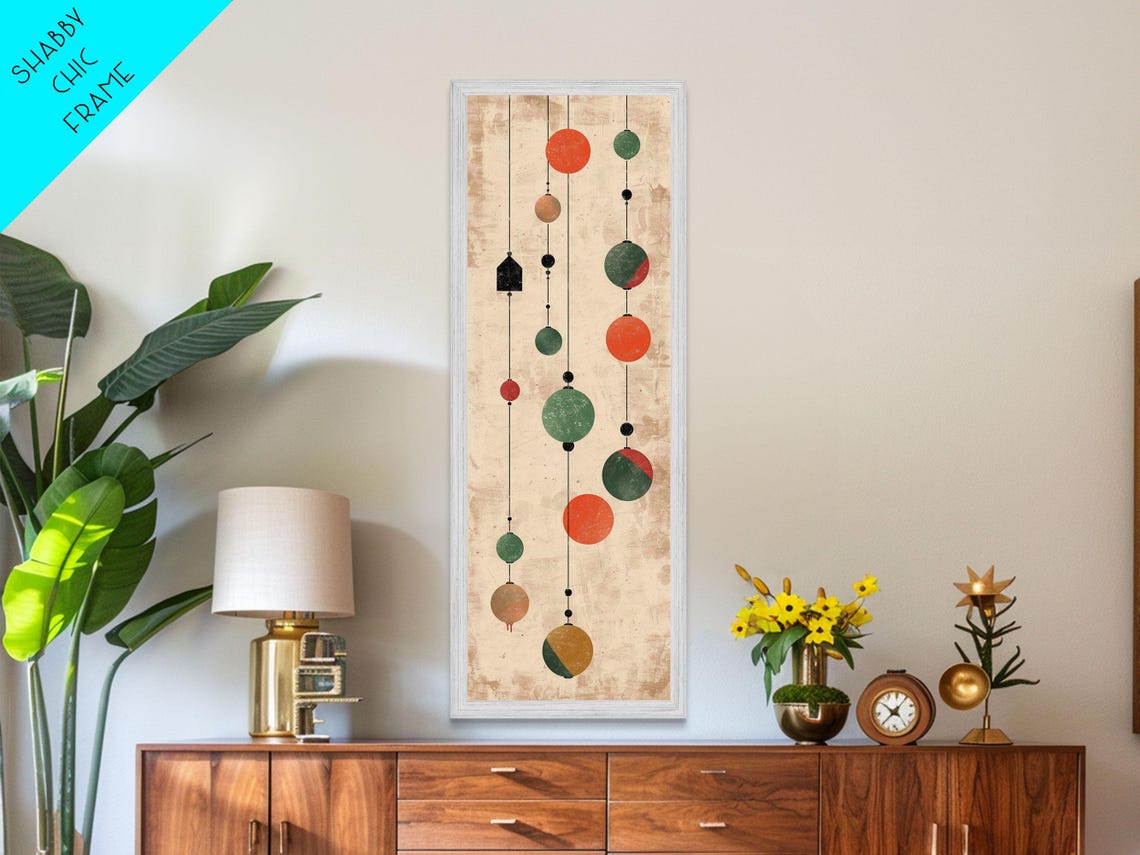 Hanging Lantern Orbs Circles Strings Rustic Retro Art Poster - Image 5
