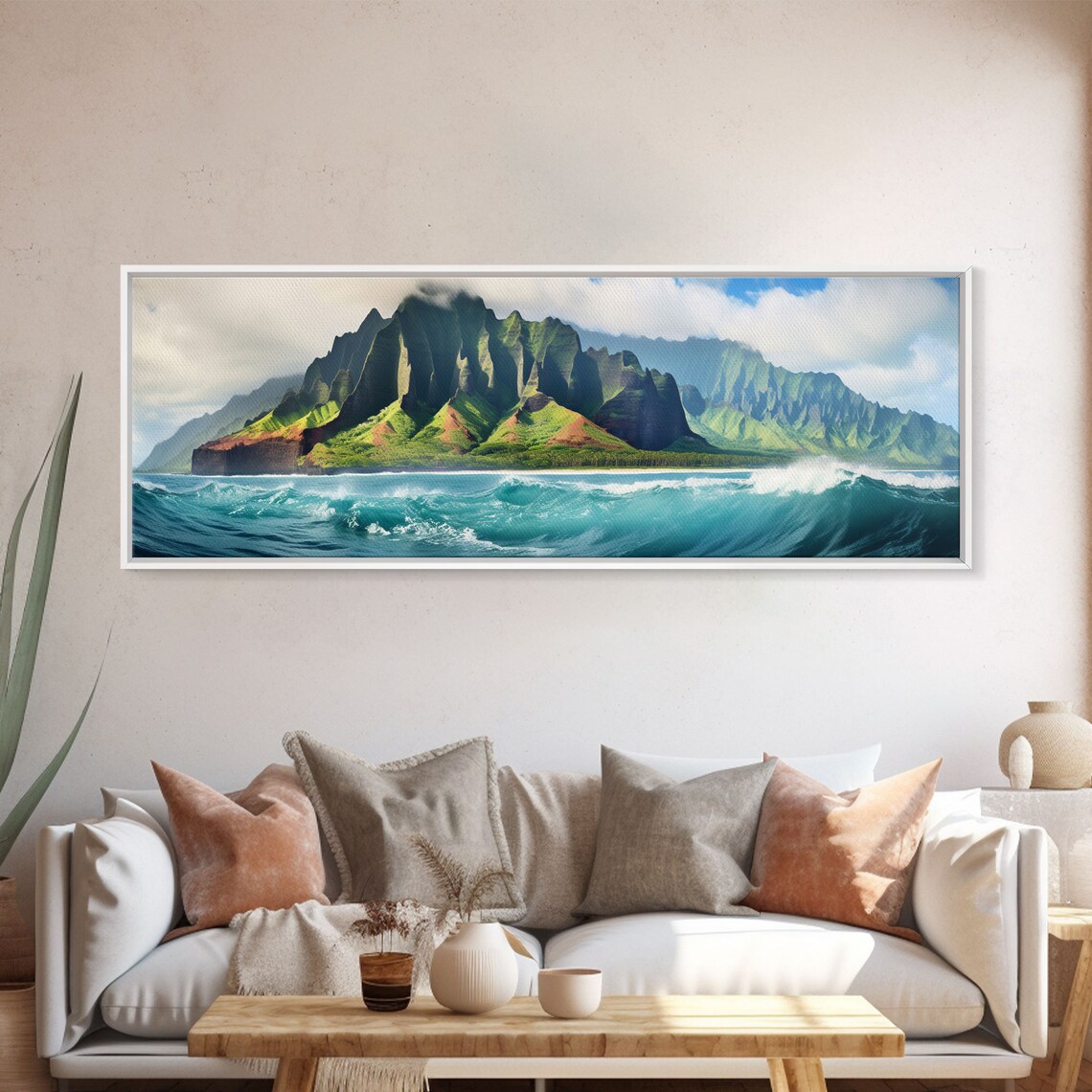 Na Pali Coast Hawaii Panoramic Landscape Art Print - Image 3