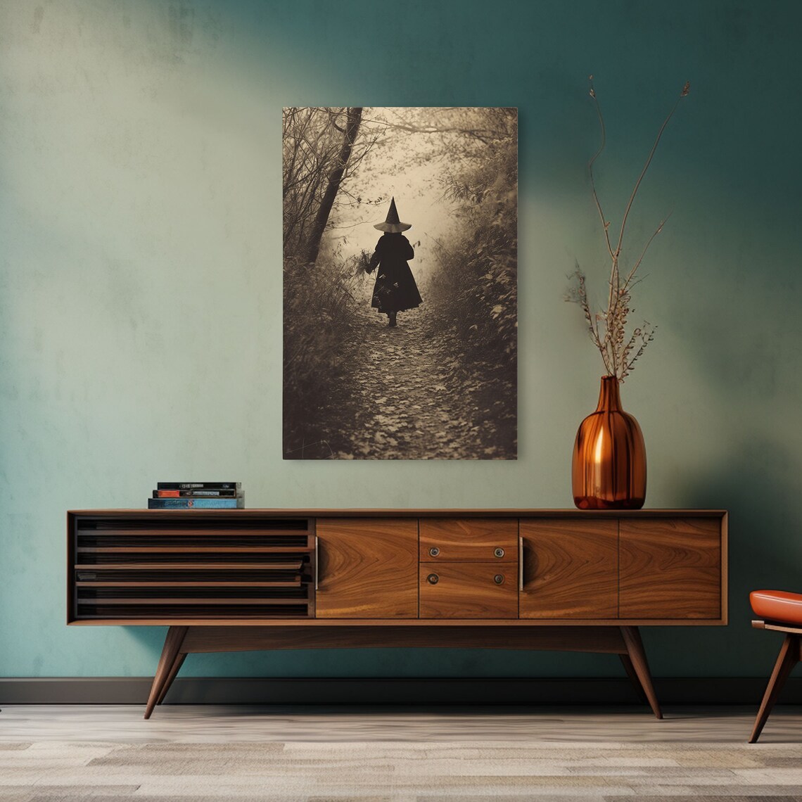 Victorian Witch in the Woods Halloween Art Print - Image 6