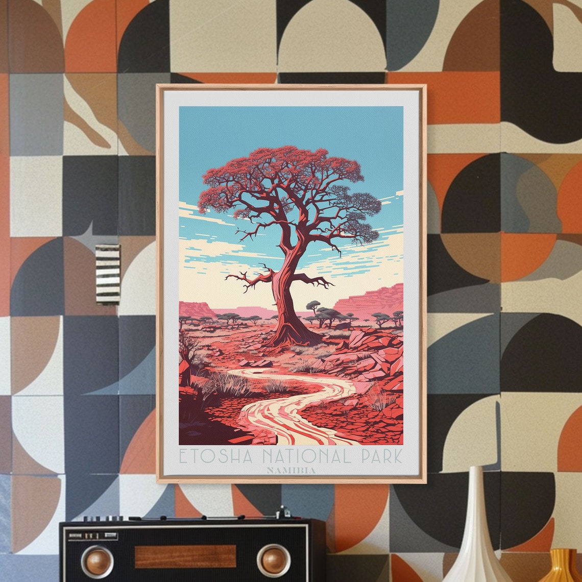 Etosha National Park Namibia Mopane Tree Dry Riverbed Travel Poster - Image 6