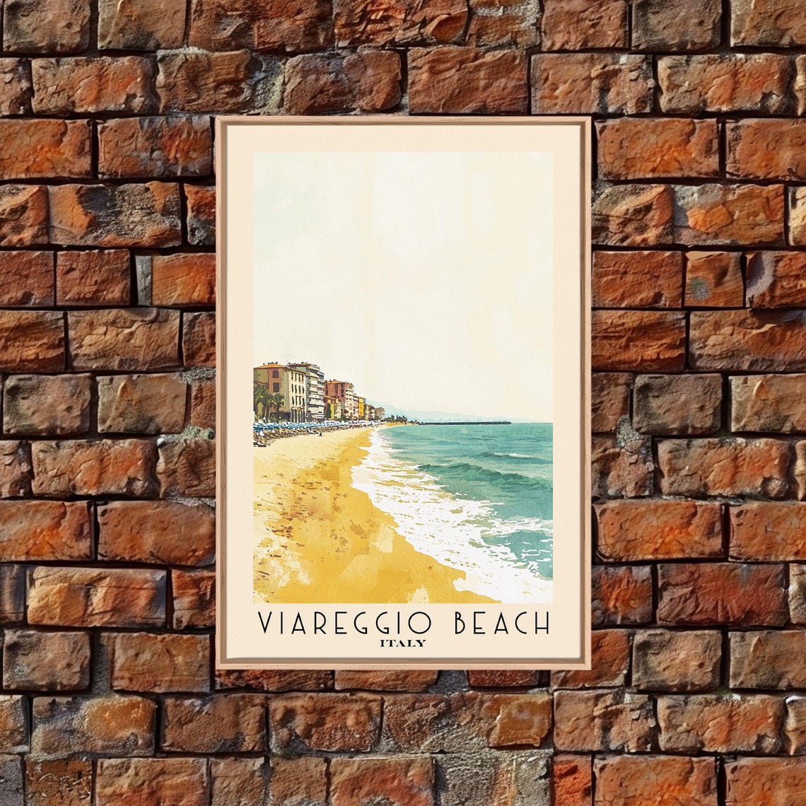 Viareggio Beach Italy Golden Sand Waterfront Turquoise Sea Poster - Image 5