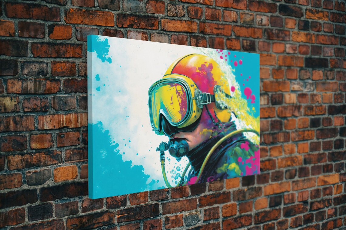 Graffiti Pop Art Scuba Diver, Retro Underwater Art Print - Image 5