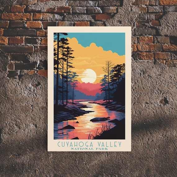 Cuyahoga Valley National Park Travel Poster Print Print Wall Art Ohio Travel Art Midcentury Modern Travel Decor
