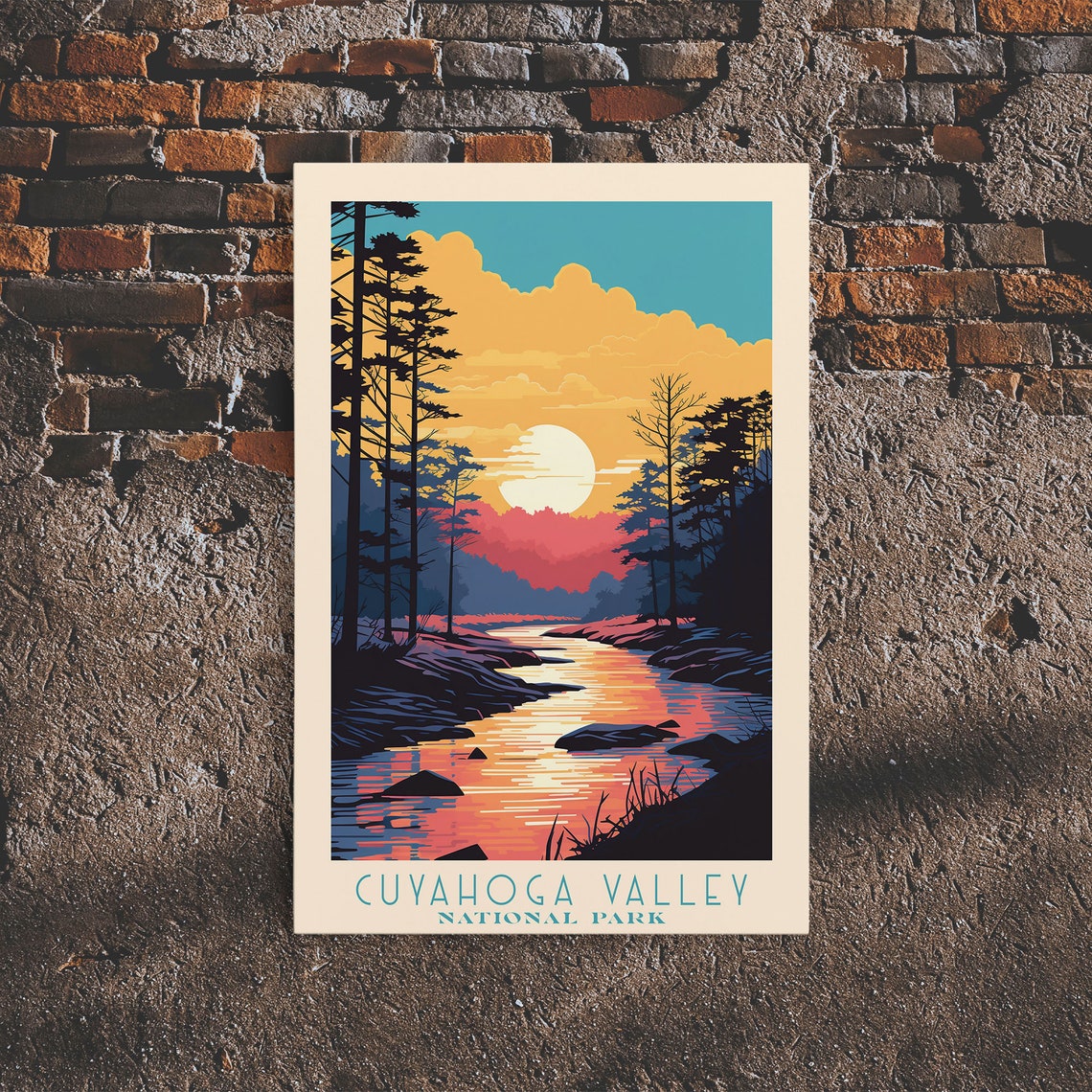 Cuyahoga Valley National Park Travel Poster Print Print Wall Art Ohio Travel Art Midcentury Modern Travel Decor
