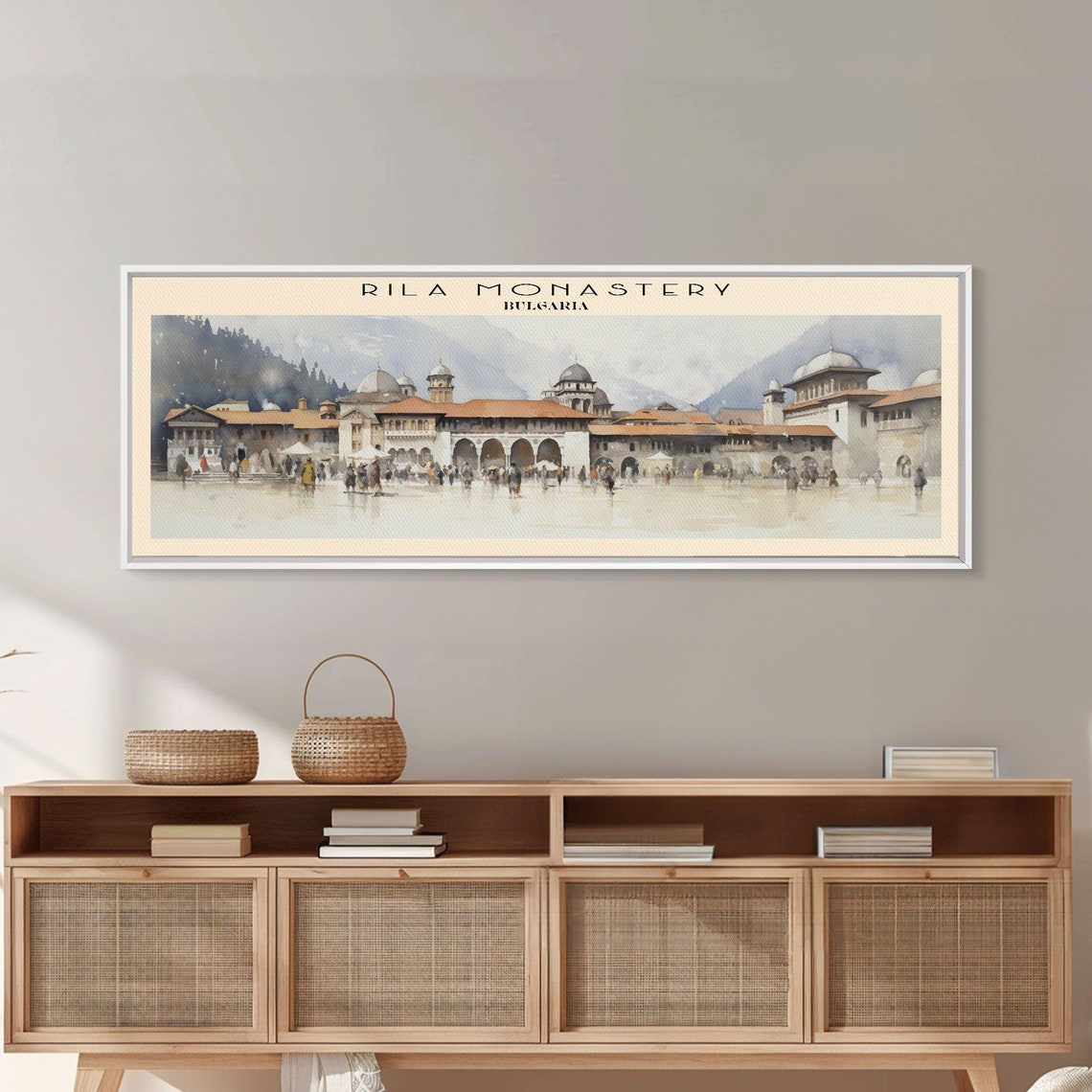 Rila Monastery Bulgaria Red Roof Domes Mountain Courtyard View Poster - Image 5