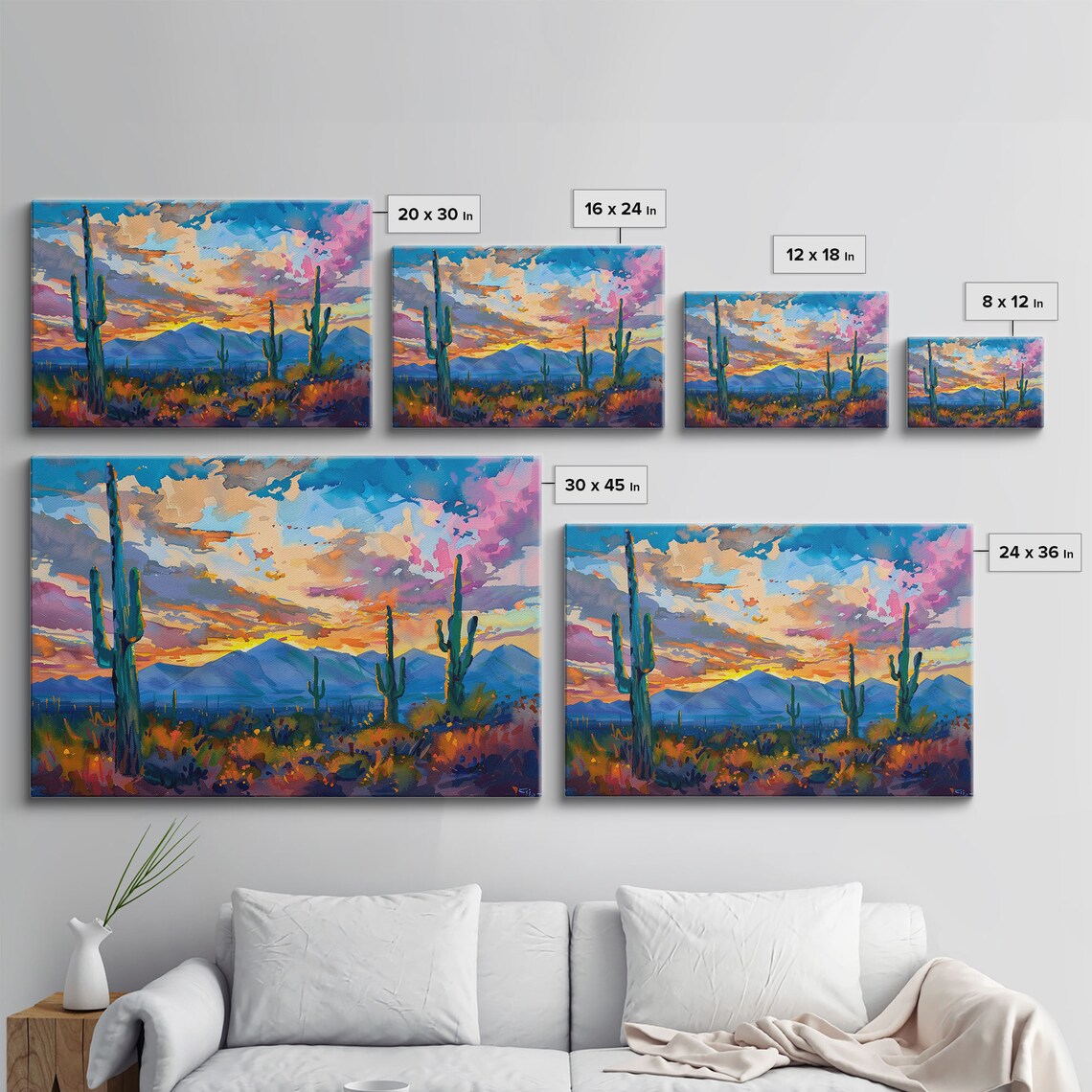 Cactus Sunset Pop Art, Mid-Century Modern Art Print - Image 4