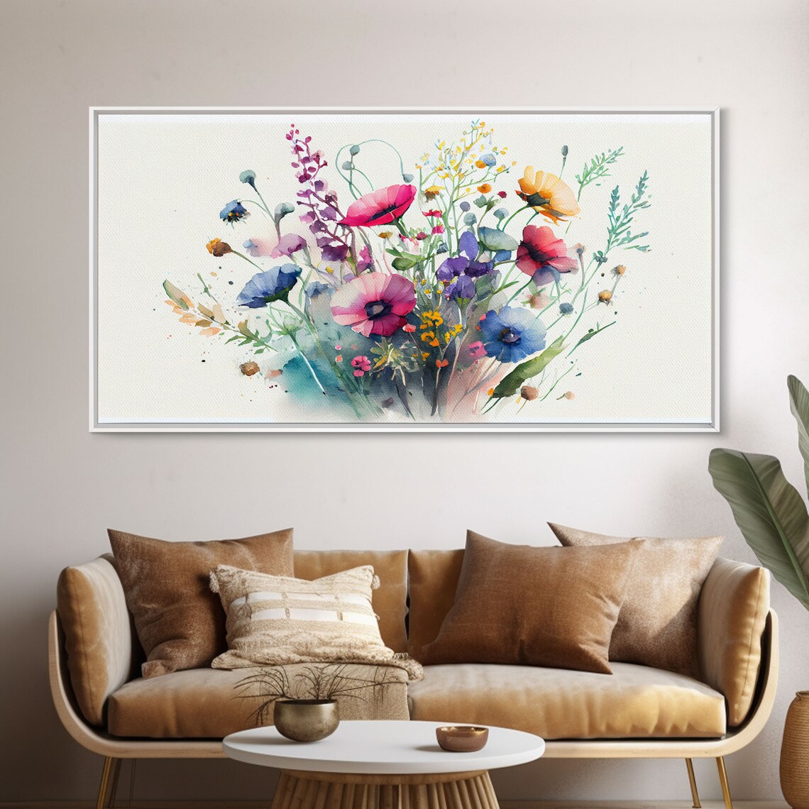 Wildflowers Watercolor Floral Art Print, Botanical Decor