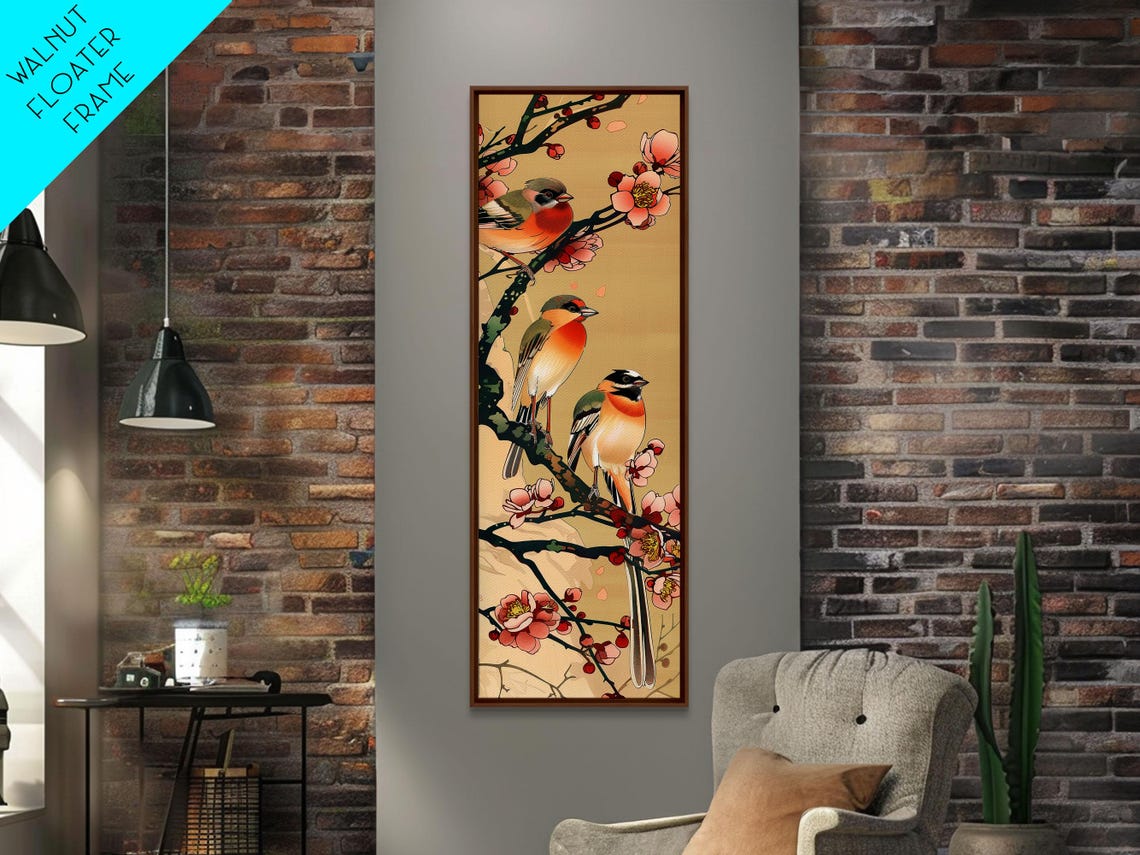 Japanese Ukiyo E Songbirds Blooming Cherry Blossom Branch Poster - Image 6