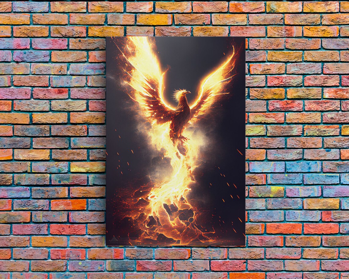 Phoenix in Flames Retribution Abstract Art Print - Image 6