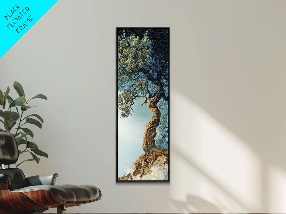 Detailed Oak Tree Rustic Earth Tones Wall Art Print - Image 5