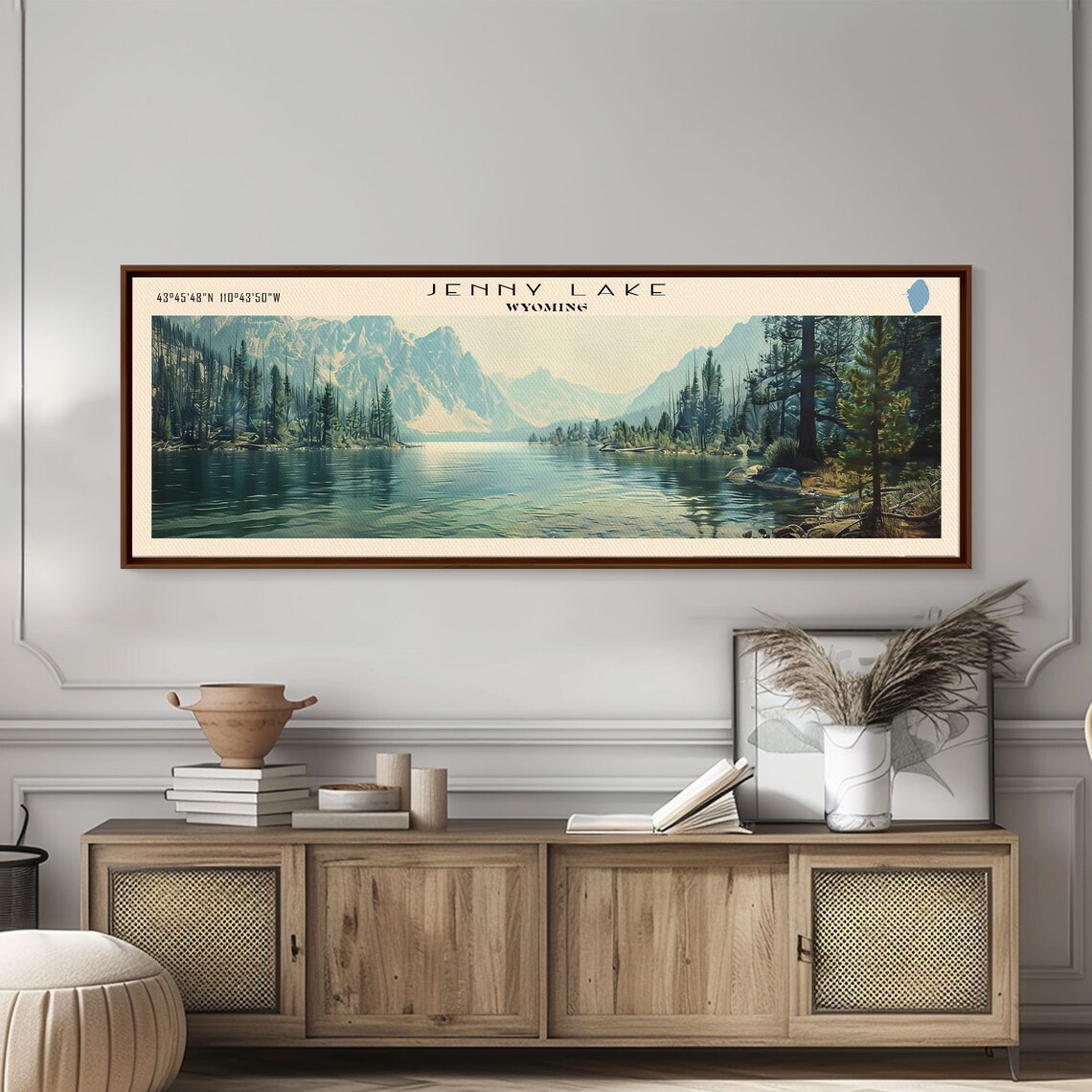 Jenny Lake Wyoming Jagged Teton Peaks Pine Shores Travel Poster - Image 2