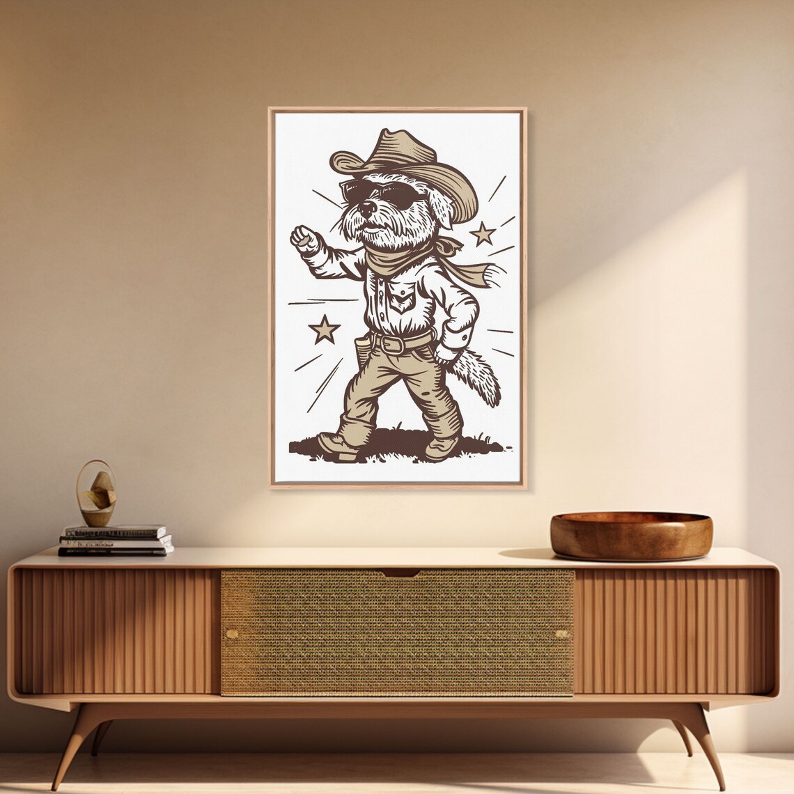 Cowboy Sheriff Dog Print, Western Puppy Art Poster - Image 3