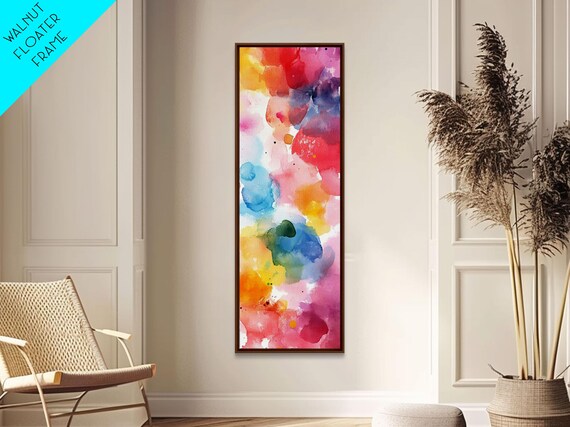 Pastel Rainbow Watercolor Wash Light Pink Blue Yellow Minimalist Vertical Poster