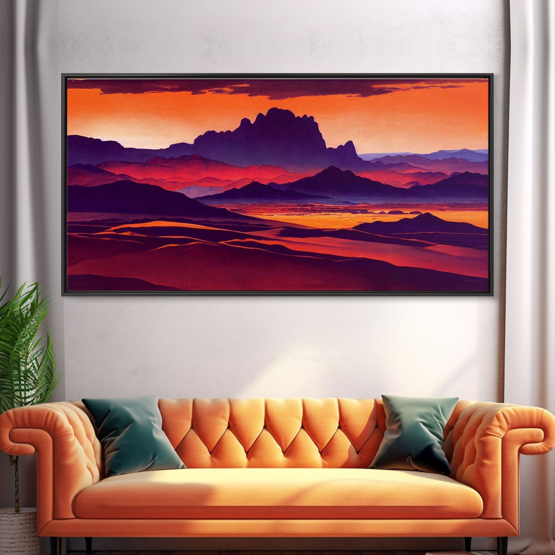 Arizona Desert Sunset Print Vaporwave Style Oversize Office Art - Image 6