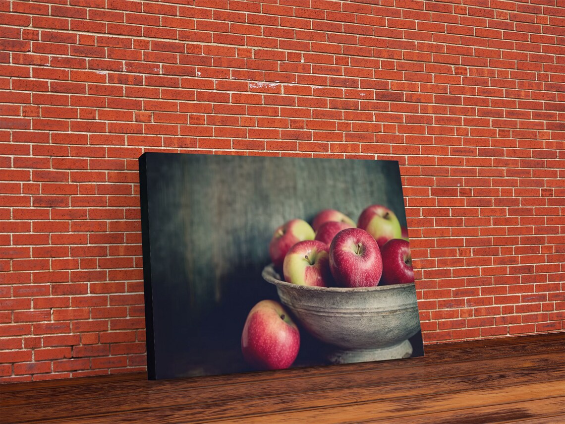 Apples in a Rustic Bowl, Farmhouse Kitchen Art Print - Image 4