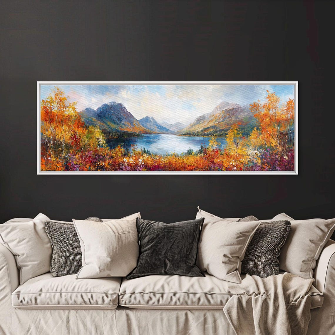 Autumn Lake Valley Colorful Foliage Mountain View Landscape Poster - Image 6