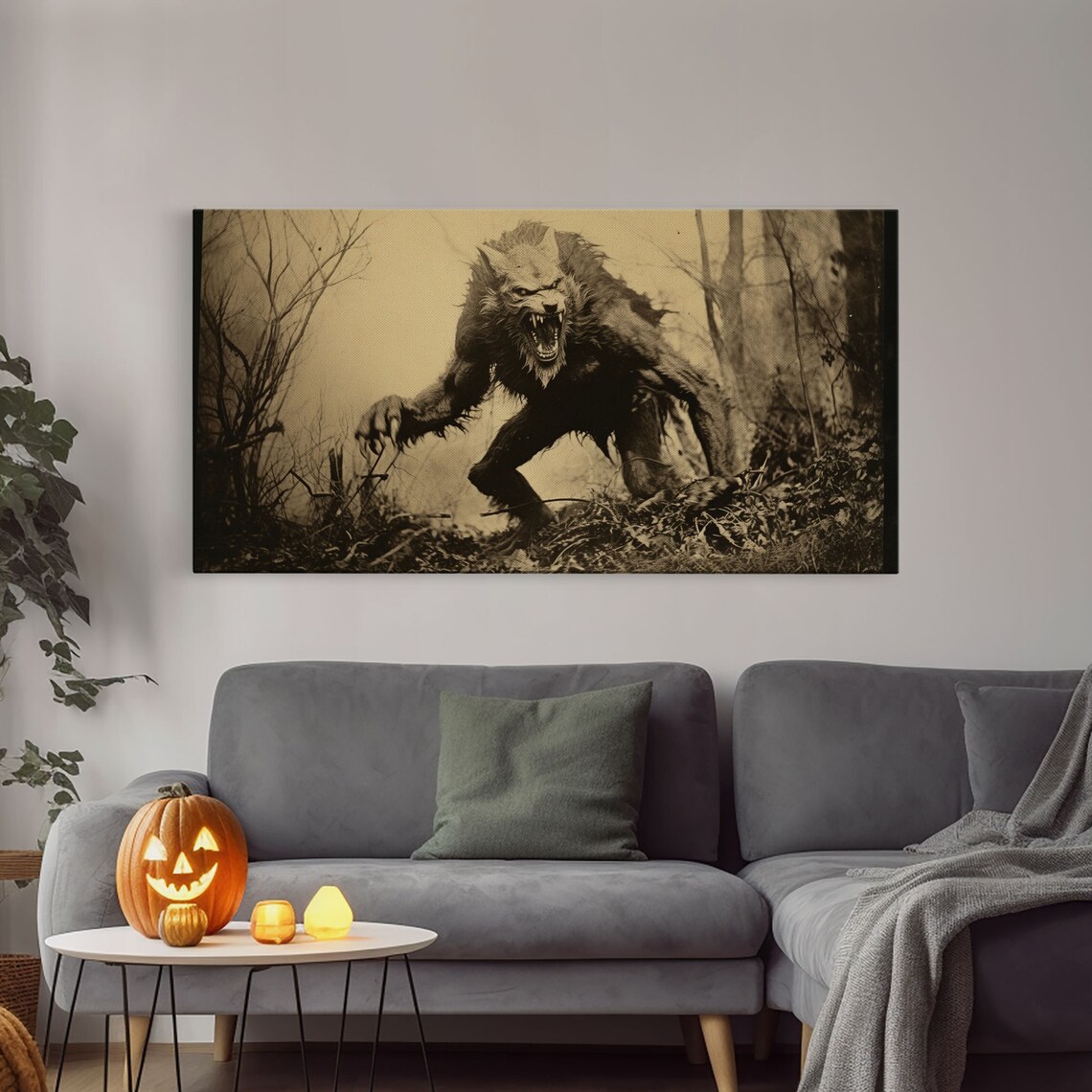 Werewolf 1800s Photograph, Vintage Halloween Art Print - Image 3