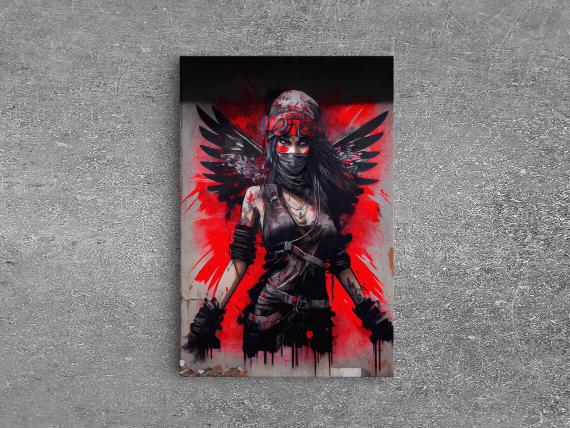Graffiti Angel Art Print, Urban Art - Image 6