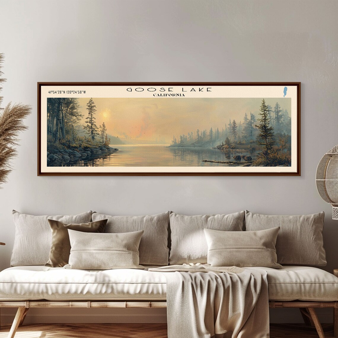 Goose Lake California Golden Sunset Glow Pine Forest Shoreline Poster - Image 5